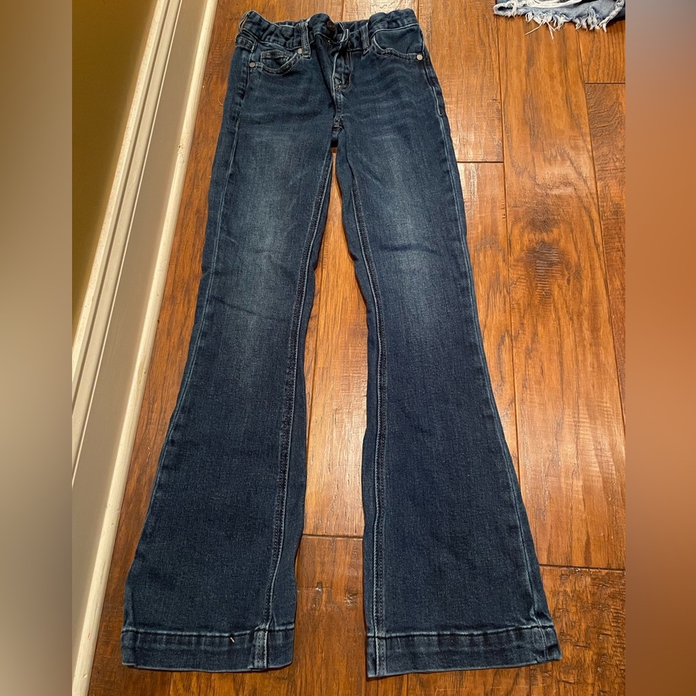 Girls rocks and roll denim flare jeans